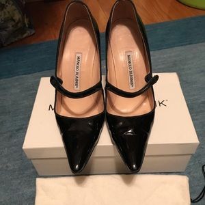 Manolo Blahnik Leather Mary Janes